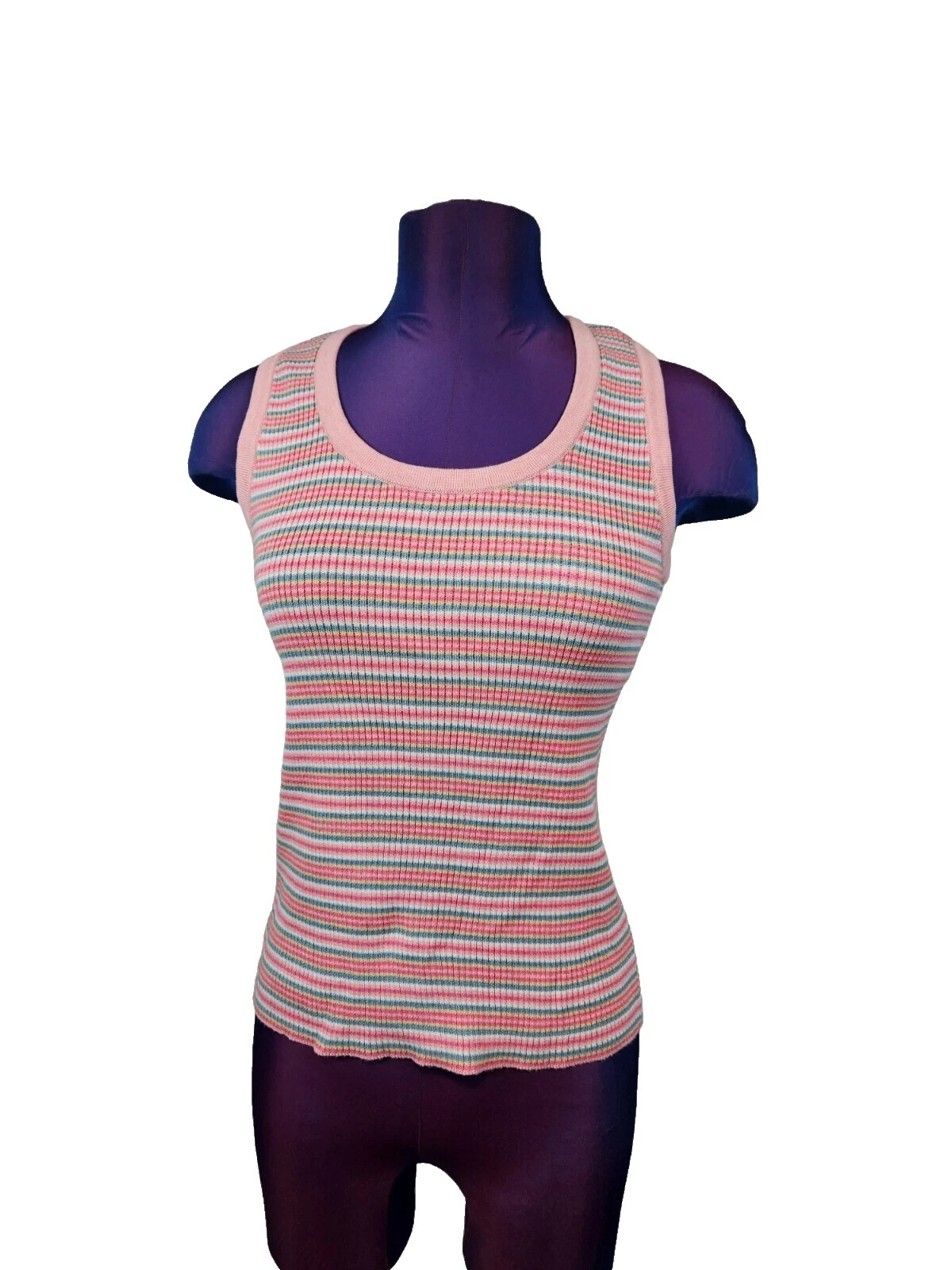 Camisetas sin mangas a rayas de lana para Mujeres