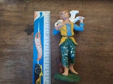 STATUA  GOMMA PLASTICA PASTORE PRESEPE  VINTAGE 11CM