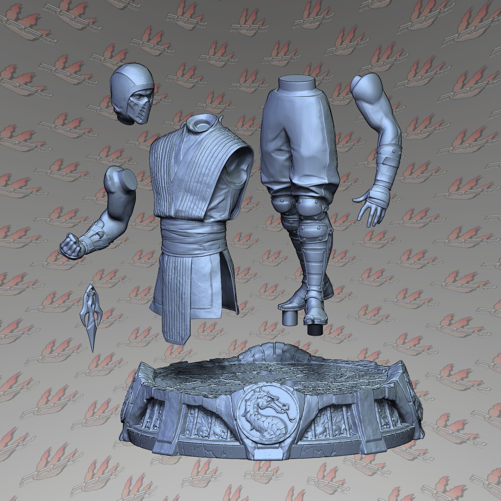 Classic Scorpion Statue Mortal Kombat 1 Resin 3d printed DIY model kit