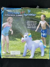 Etna Inflatable Kids Unicorn Lawn Sprinkler New Damaged Box F5