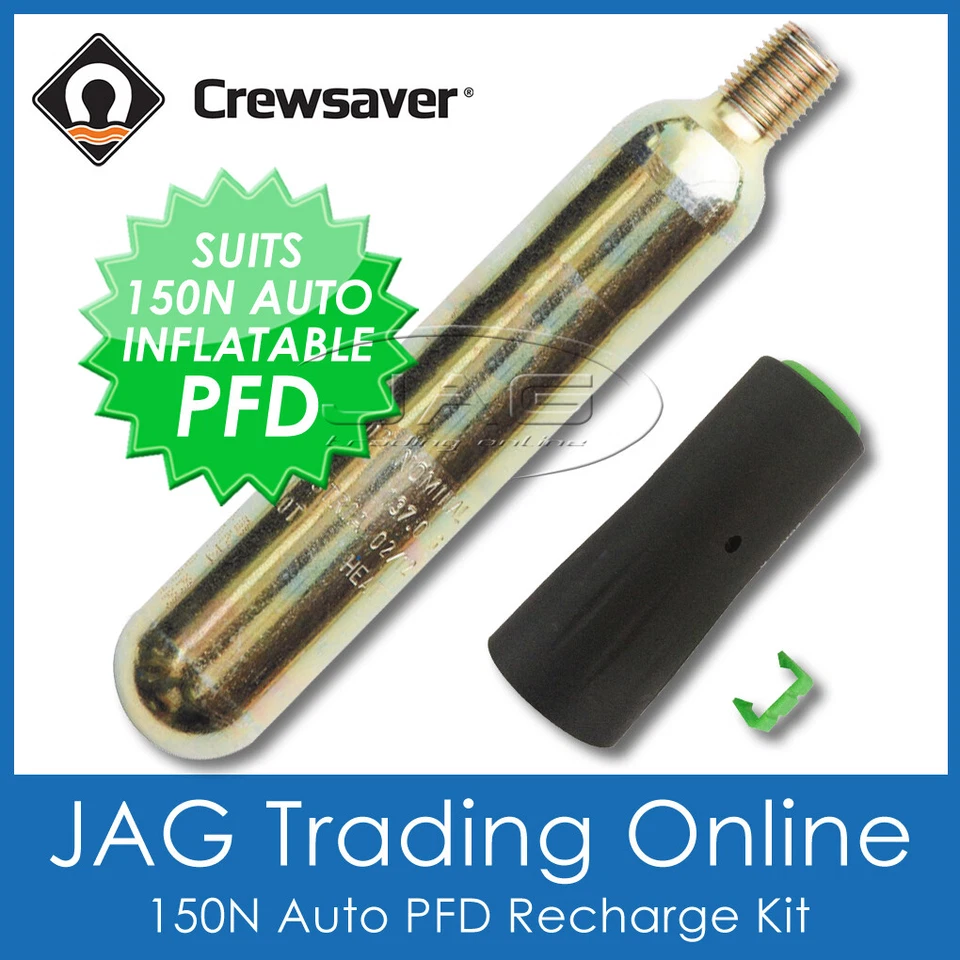 AUTOMATIC PFD RE-ARM KIT CREWSAVER 33g Co2 CYLINDER+HEAD INFLATABLE LIFE JACKET
