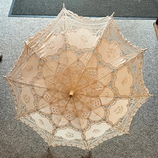 Vintage Lace Parasol Victorian Style Wedding Bridal Sun Umbrella Embroidered