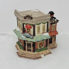 Christmas Village Illuminated Porcelain Building - Christmas Shoppe