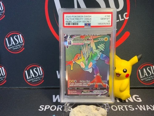 Pokemon 2020 Toxtricity VMAX #196 Rebel Clash SECRET HOLO PSA 10