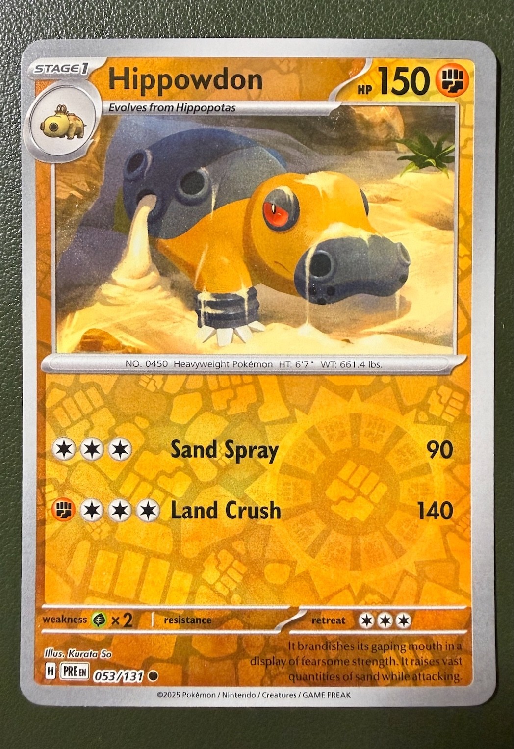 Pokemon TCG Hippowdon 53/131 Prismatic Evolutions SV8.5 Reverse Holo NM