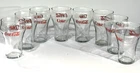 Vintage 6 Ounce Coca-Cola Glasses Red Lettering Logos 5" Tall Set Of 8