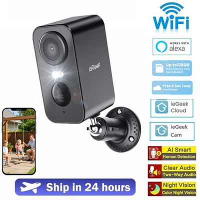 ieGeek Kamera FUNK ÜBERWACHUNGSKAMERA Outdoor WLAN WIFI CAMERA Set AUßEN
