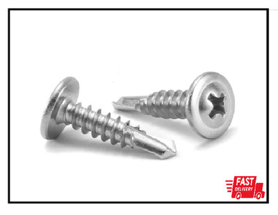 #8 x 3/4'' Sheet Metal Screws 100PCS 410 Stainless Steel Truss Head Fast Self Tap
