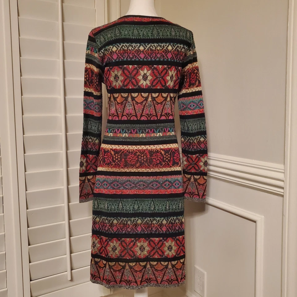Anthropologie CECILIA PRADO Tinhara Multicolor Colorful Lined Sweater Dress M - Image 2 of 4