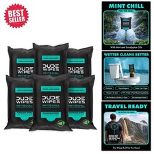 Mint Scented Adult Flushable Wipes - 99 Water, 108 Count for Clean Comfort