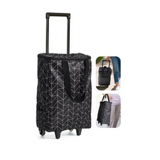 Small Shopping Cart with Wheels, Rolling Shopping Bag, Collapsible Grocery Ca...