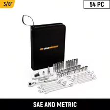 3/8 In. Drive 72-Tooth 6-Point SAE/MM Mechanics Hand Tool Set (54-Piece)