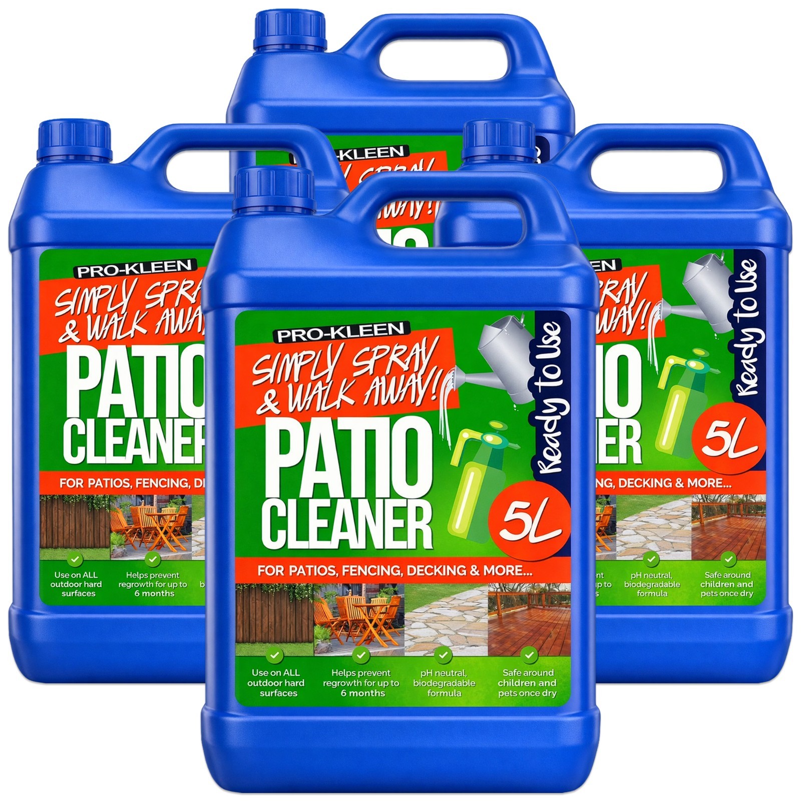 ProKleen Patio Cleaner Fluid Mould Algae Killer 25% Stronger Drive Decking 20L