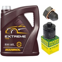 MotoröL Filter Set Mannol 5W-40 5 Liter + Schraube FüR VW Lupo 1.0 6E1 50 PS