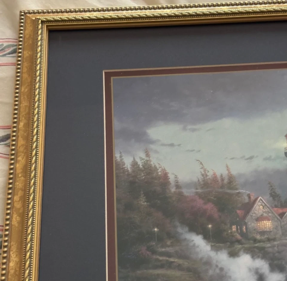 罕见 "Conquering the Storms" 作者 Thomas Kinkade 带真品证明 — 第 4/4 张图片