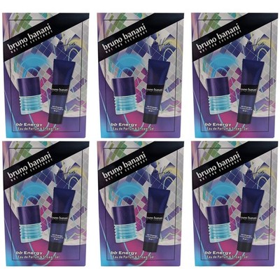 Bruno Banani ENERGY 6 x Geschenkset = 6 x 30ml EdP Spray + 6 x 50ml Duschgel man