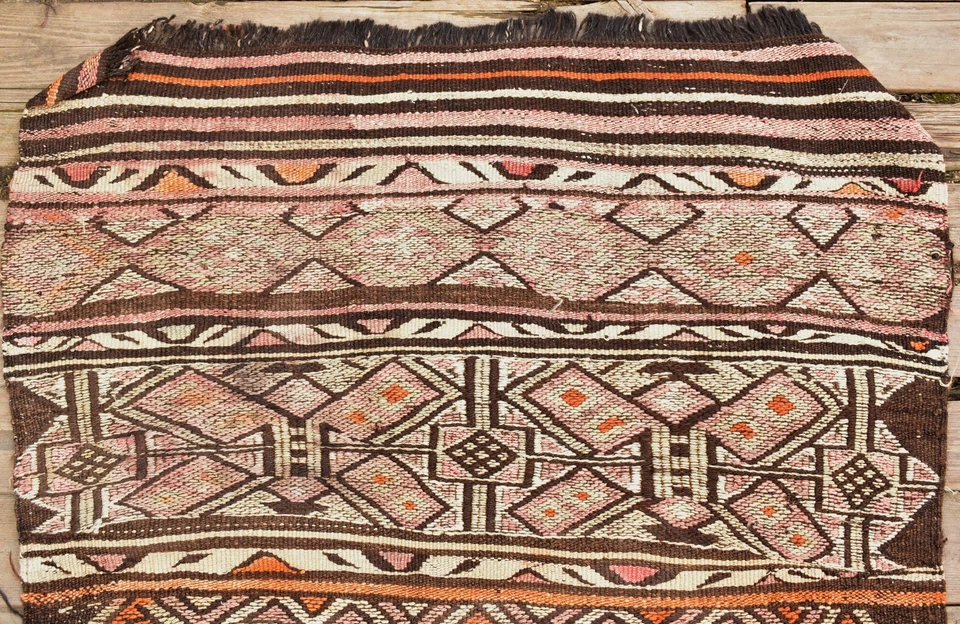 Tapis Turc Kilim 29''x36'' Tissé à la Main Kars Mini Kilim 75x93cm Porte... - Photo 4/4