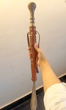 24" Solid Brass Shoe Horn Long Handle Wood Leather Handmade India Dressing Aid
