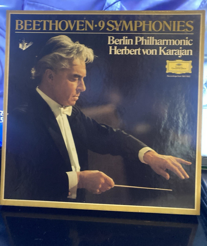 Beethoven 9 Symphonies Karajan Berlin Philharmonic Vinyl 8 LP Box Set DGG Stereo