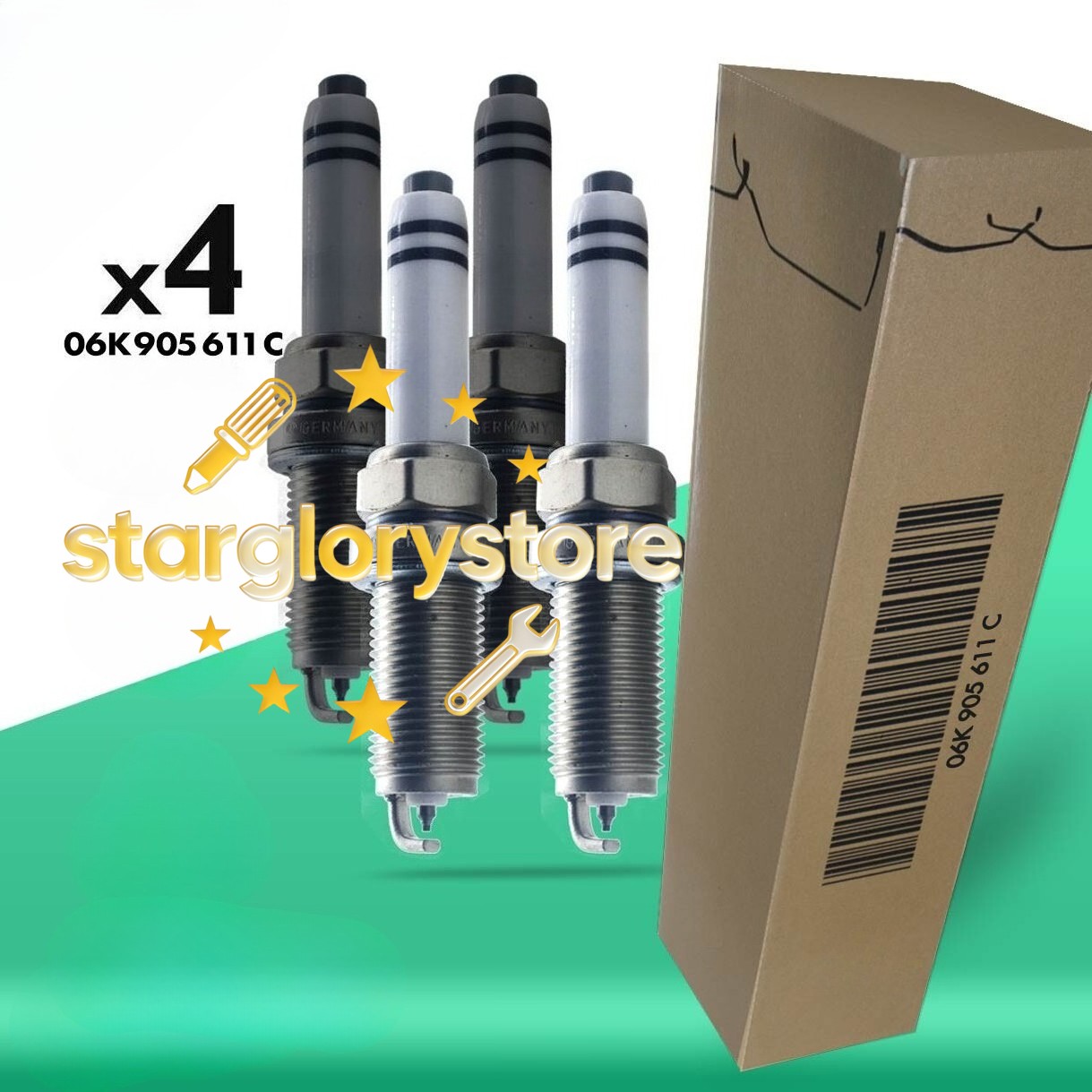 4PC NEW FIT FOR 06K905611C For Jetta Passat Golf A4 A5 Q5 TT Spark Plug