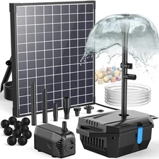 Solar Pond Filter with Water Pump, 25W Solar Fountain Pump with Pond Filter K...