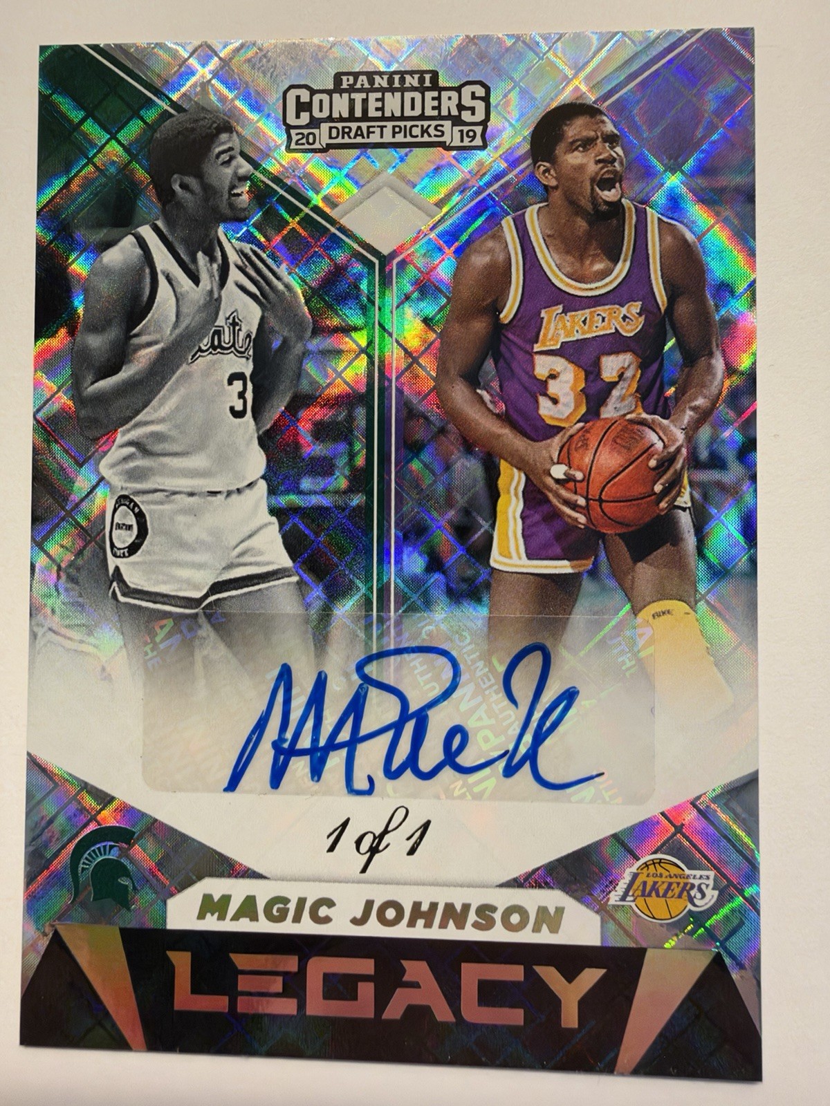 2019 Panini Contenders Draft Picks Diamond Ticket 1/1 Magic Johnson Auto. BEAUTY