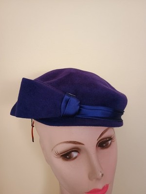 Vintage J.L. Hudson Co Detroit Velour Blue Asymmetric Hat | eBay