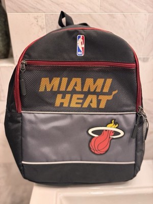 NBA Miami Heat medium 20L backpack Team Merch Black Mesh Pockets