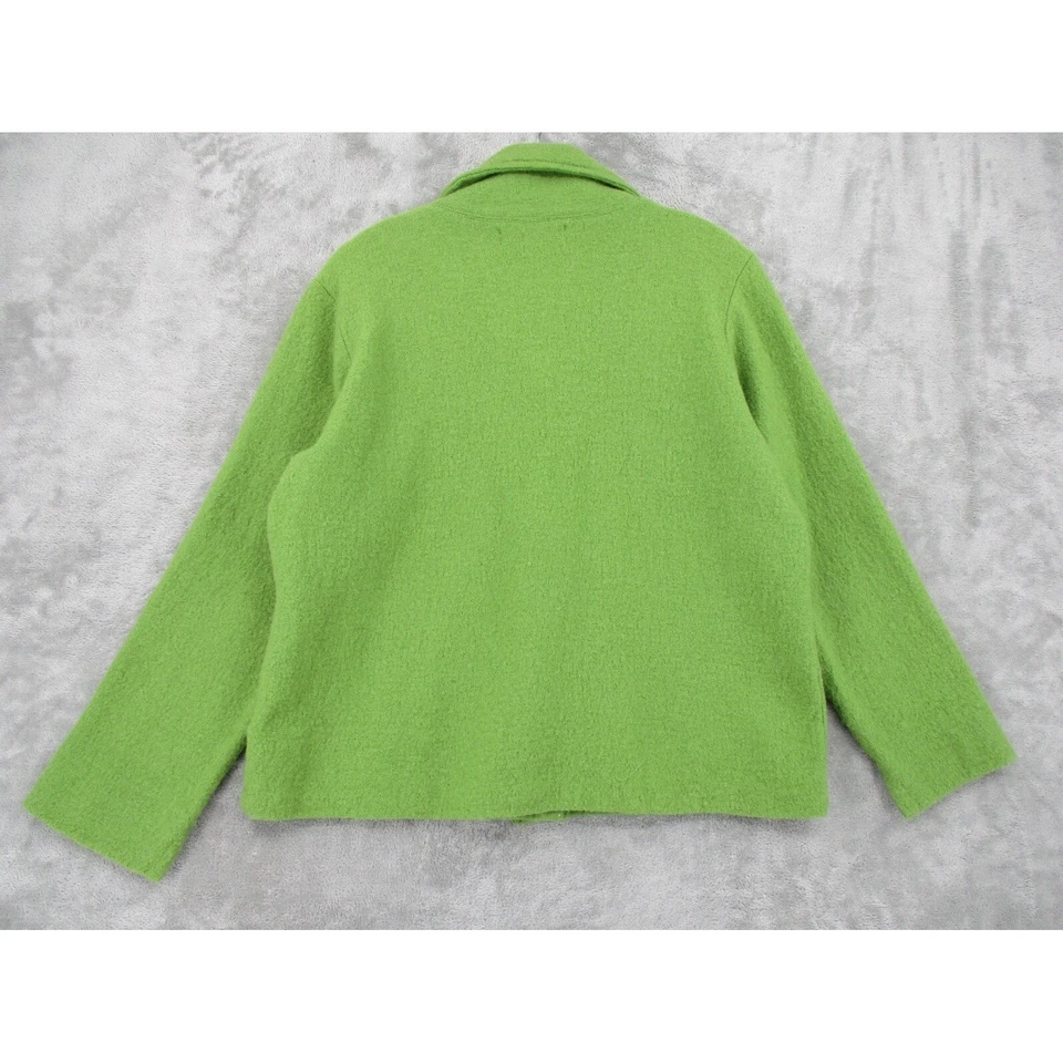 Chaqueta Kasper Mujer Grande Lana Botón Carrera Clásica Minimalista Oficina Verde Foto 2 de 4