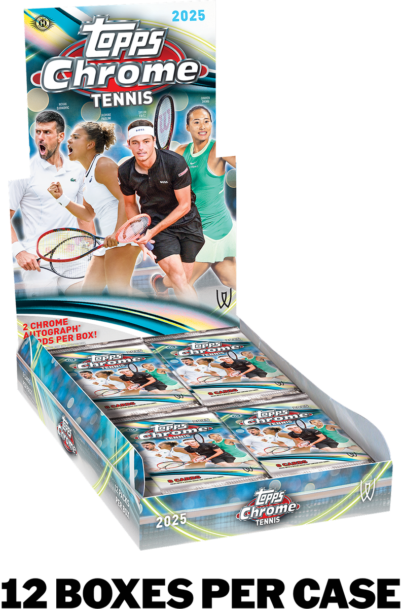 2025 TOPPS CHROME TENNIS HOBBY 12-BOX CASE (24 AUTOs) Brand New