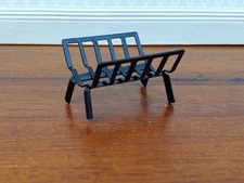 Dollhouse Fireplace Grate Log Rack Black Metal 1:12 Scale Miniature