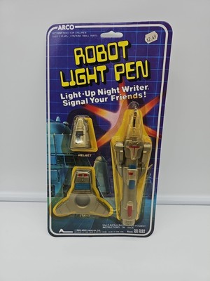 Robot Light Pen Transformers Go Bots and Rare Toy Sci Fi  1984 Sealed ARCO MOC 