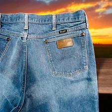 Vintage Wrangler Jeans Mens 38x36 31MWZDN Cowboy Cut Denim USA Distressed 90s