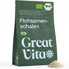 GreatVita 500g Bio Flohsamenschalen hohe Reinheit | Flohsamen-Schalen aus Indien
