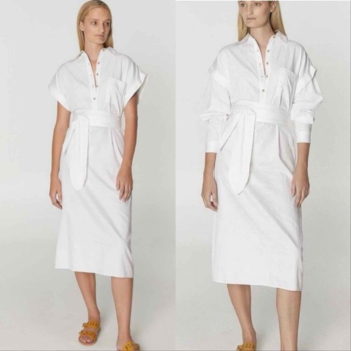 Robe Tunique De Couverture Mara Hoffman En Soie Blanche - Taille XS, Neuve Sans étiquettes