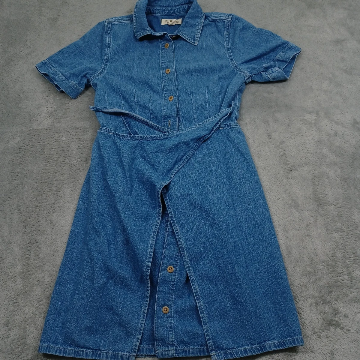 white christmas dresses Denim Cutout Maxi Dress S main image 1