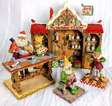 Jim Shore Heartwood Creek 'The Workshop of S. Claus' 4-Piece Set ⁄⁄ 2007