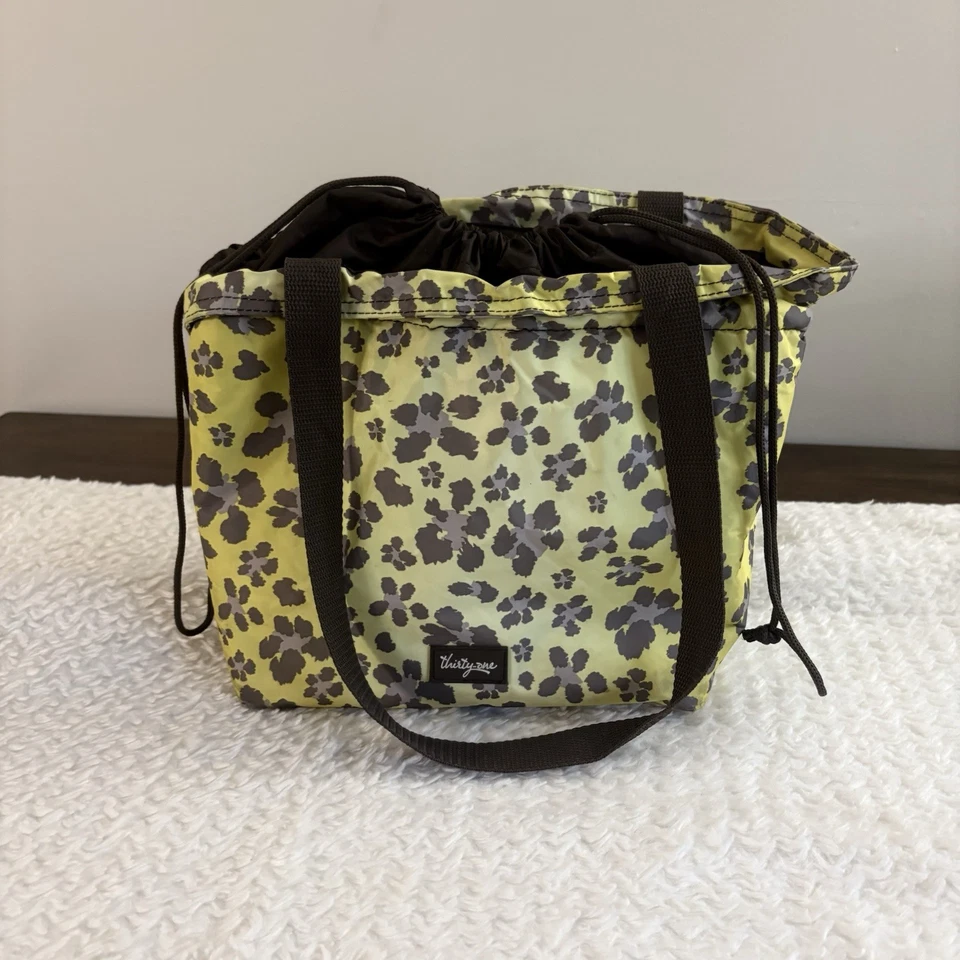 Bolso refrigerador Thirty One estampado de leopardo amarillo marrón bolsa de almuerzo Foto 2 de 4