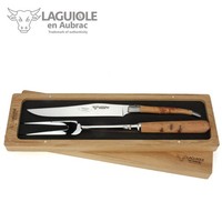Laguiole En Aubrac Tranchierbesteck - Wacholder Holz - Vorlagebesteck Frankreich