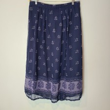 Vtg Y2K Maxi Skirt Sz XL Boho Gypsy Fairy Grunge Floral 90s Whimsigoth Dreamy