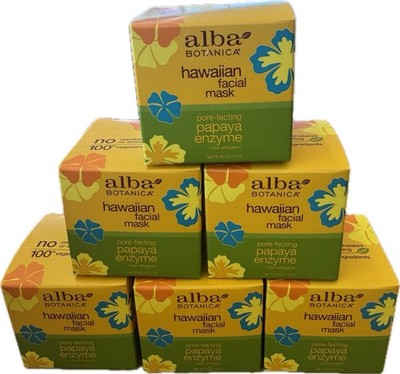 Lot of 6-Alba Botanica Hawaiian Papaya Enzyme Facial Mask 3oz Hypo Allergenic