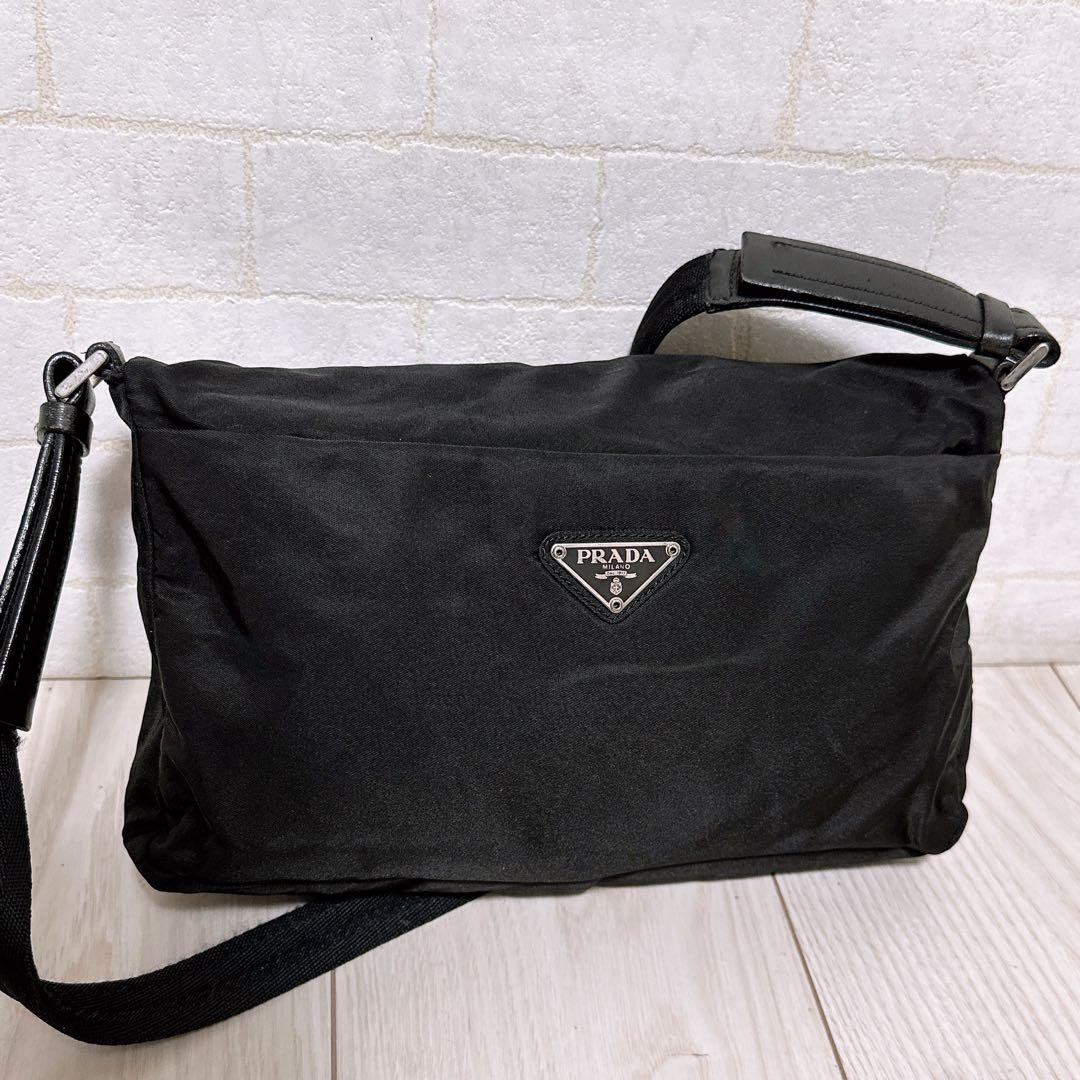 Excellent Condition PRADA One Shoulder Bag Nylon Black thumbnail 3
