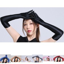 Smooth Shiny Elastic Long Gloves Stylish Women's Nightclub Accessories