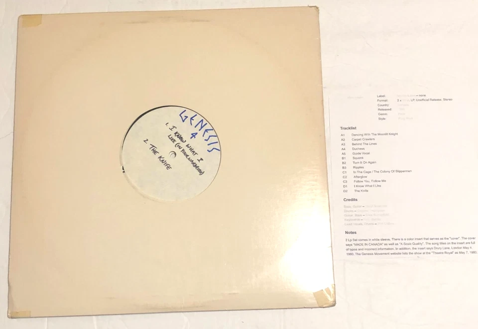 Genesis Live At The Theater Royal Drury Lane London May 1980 2x Lp Phil Collins - Image 3 of 4