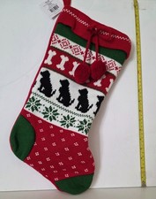Knit Dog Christmas Stocking 18" X 9" - NWT