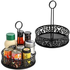 2 Pack Condiment Caddy, Restaurant Table Caddy with Menu Number Card Holder, ...