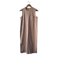 NWT Everlane Cotton Tank Pocket Dress Sleeveless Midi Khaki Tan Women's Size S