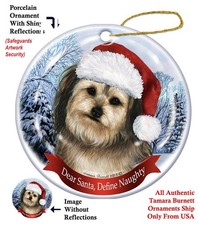 Yorkiepoo Dear Santa, Define Naughty Holiday Ornament