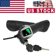 36V/48V E-Bike/Scooter Split Throttle Handle with Power Display & Key Lock US