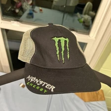 Monster Energy Mesh Snapback Trucker Hat OSFM Black Gray Lime Green Mesh Logo